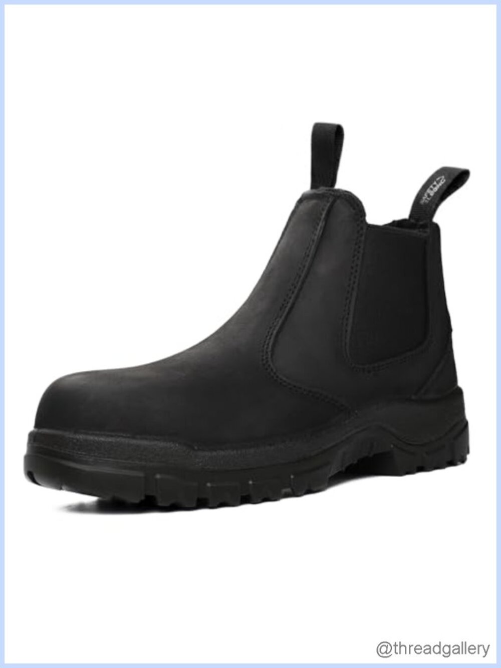 SAFETY LOONG Men's Slip-On Chelsea Work Boots Soft Toe Leather Durable